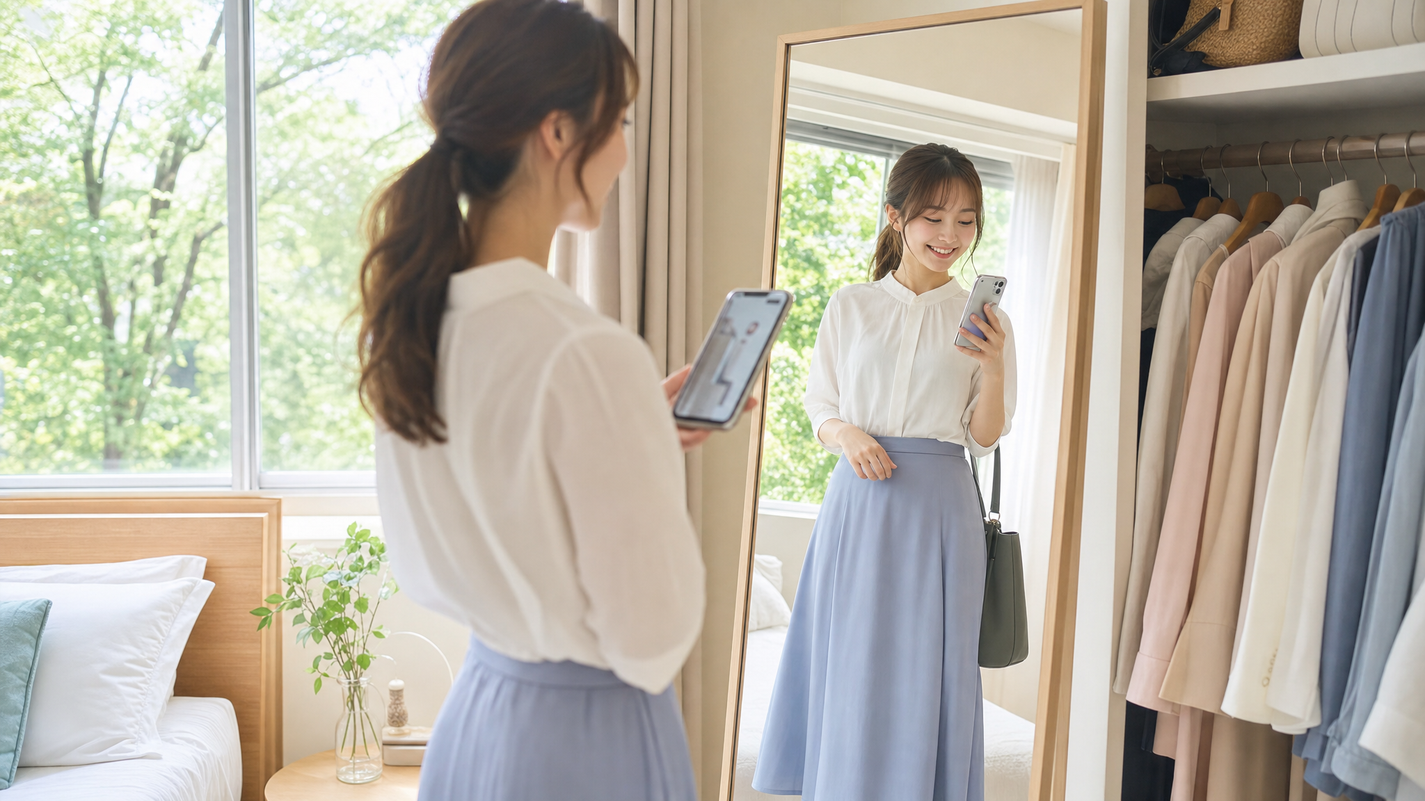 雨の日の朝、服が決まらない。AIで通勤コーデを30秒チェックする習慣